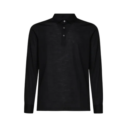 Buttoned Virgin Wool Polo Shirt