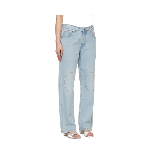 Studded Detail Wide-Leg Pants