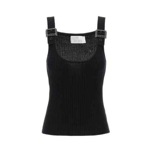 Buckle-Detail Knitted Top