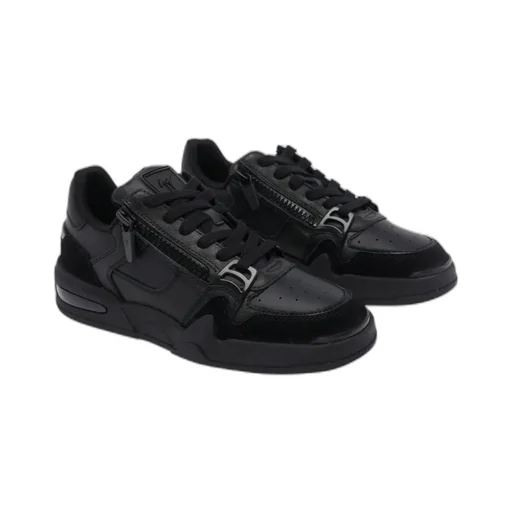Zip-Detail Lace-Up Sneakers