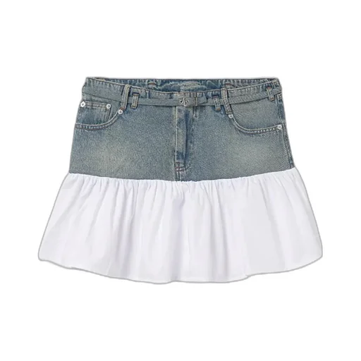 Nena Denim Cotton Flare Mini Skirt