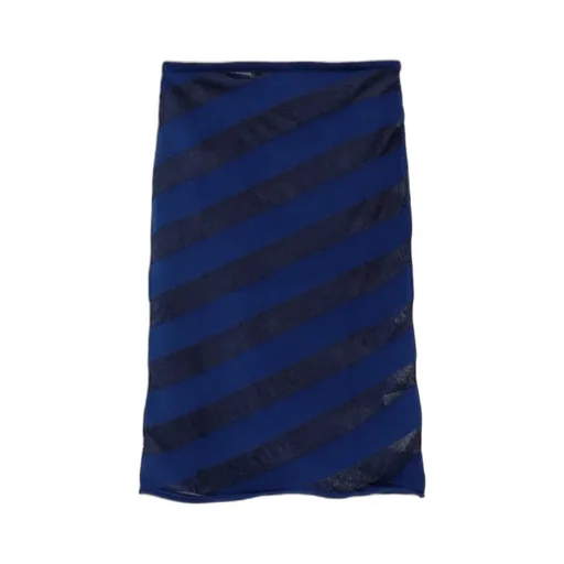 Zebara Striped Midi Skirt