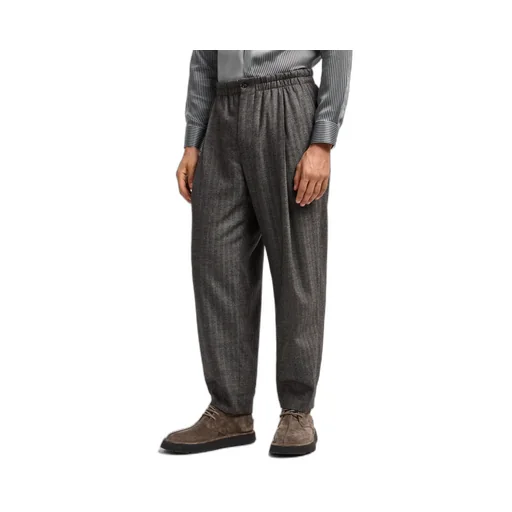 Mid Rise Herringbone Trousers