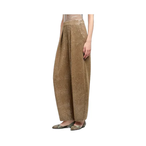 Sequin-Embellished Wide-Leg Trousers