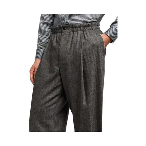 Mid Rise Herringbone Trousers