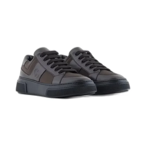 Logo-Embellished Leather Sneakers