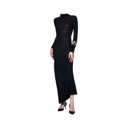 Asymmetric Long-Sleeved Dress
