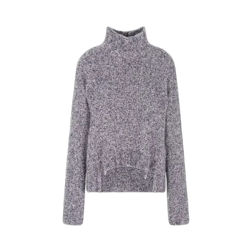 High-Neck Speckled-Knit Sweater