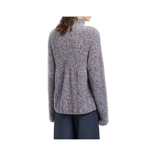 High-Neck Speckled-Knit Sweater