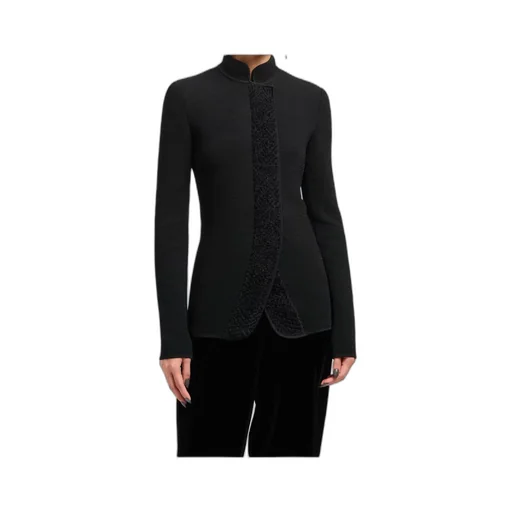 Ribbed High-Neck Jacket