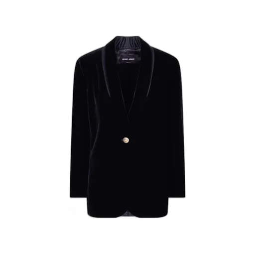Velvet Single-Breasted Blazer