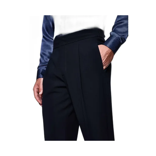 Pleated Wool Straight-Leg Trousers