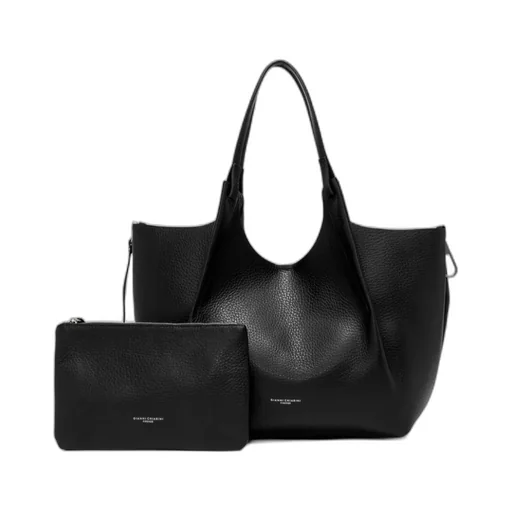 Dua Maxi-Grain Leather Shoulder Bag