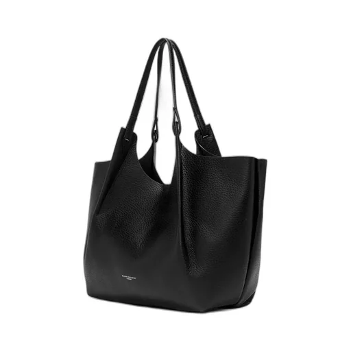 Dua Maxi-Grain Leather Shoulder Bag