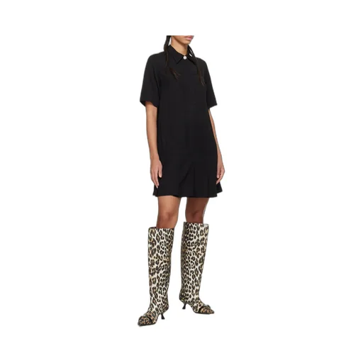 Leopard Print Pointed-Toe Knee-Length Boots