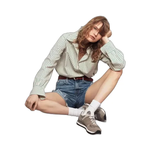 Cutaway Collar Vertical Stripes Shirt