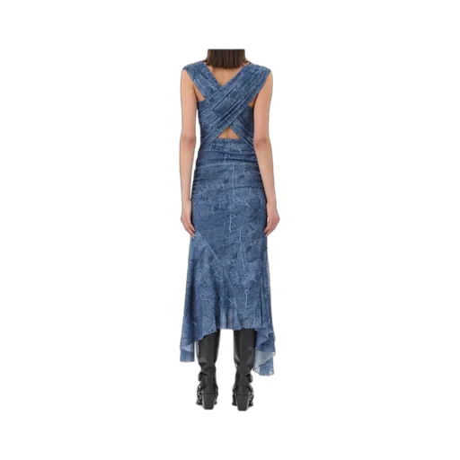 V-Neck Asymmetric Maxi Dress