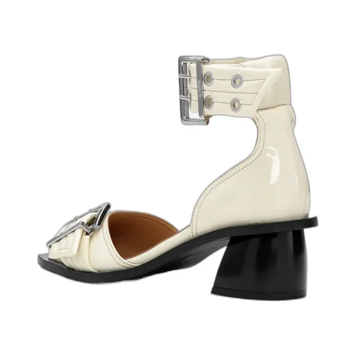 Feminine Buckle Open Cut Pumps