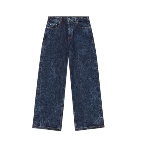 Straight-Leg Crinkled Finish Jeans