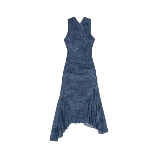 V-Neck Asymmetric Maxi Dress