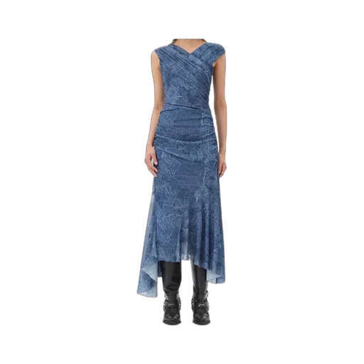 V-Neck Asymmetric Maxi Dress