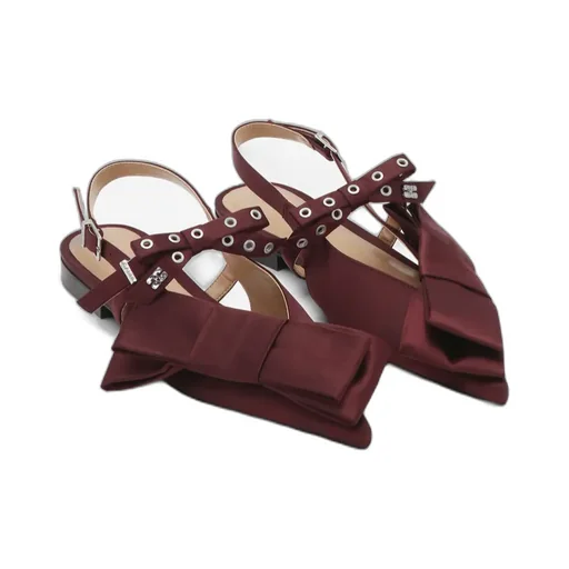 Big Bow Slingback Flat Shoes