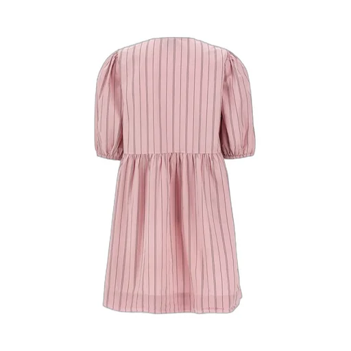 Pinstriped Bow-Detailed Mini Dress