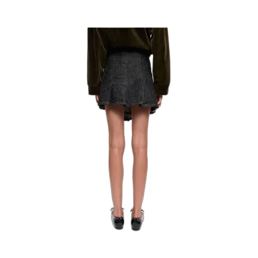 Fluffy Denim Wrap Mini Skirt