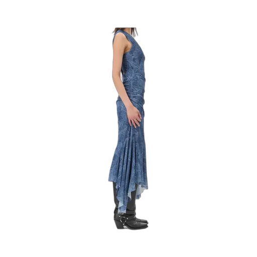 V-Neck Asymmetric Maxi Dress