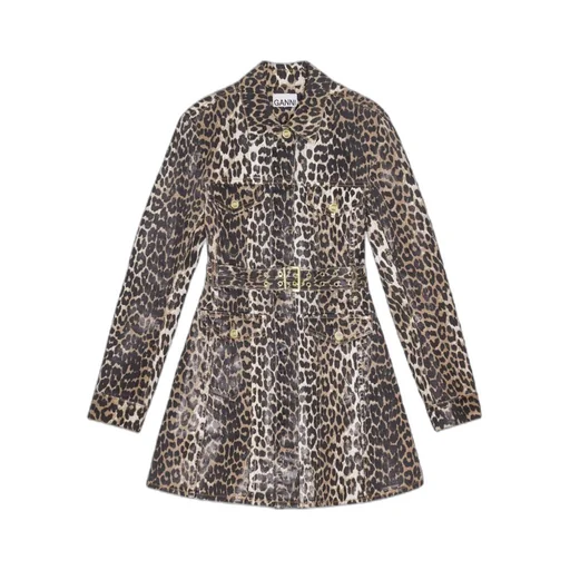 Leopard Print Foil Denim Dress