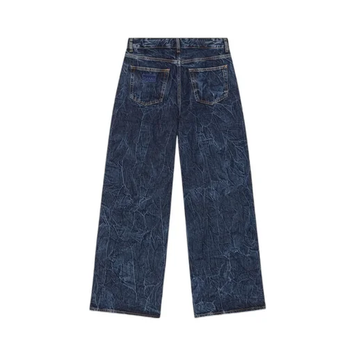 Straight-Leg Crinkled Finish Jeans
