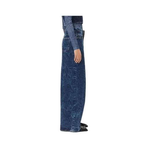 Straight-Leg Crinkled Finish Jeans