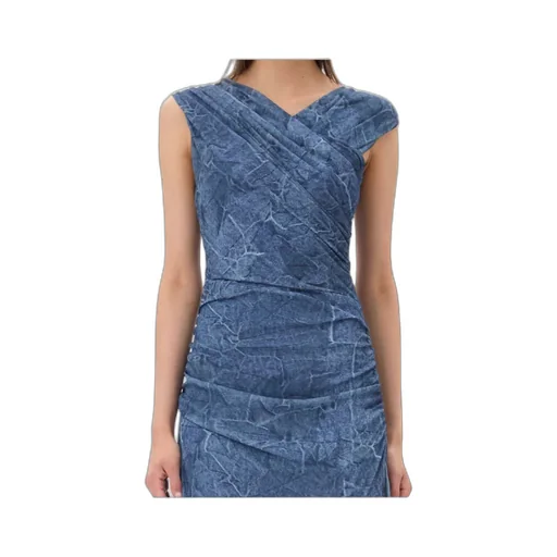 V-Neck Asymmetric Maxi Dress