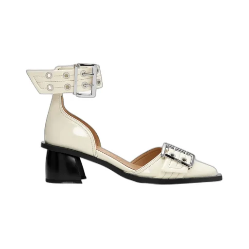 Feminine Buckle Open Cut Pumps