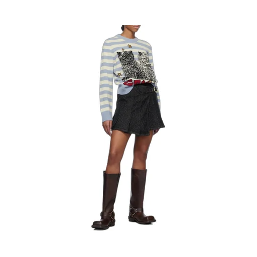Striped Graphic Cat Jumper