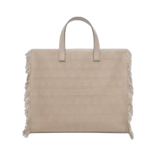 Ff Motif Fringed Large Tote Bag