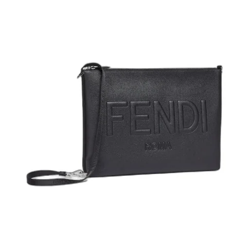 Logo-Embossed Zipped Pouch