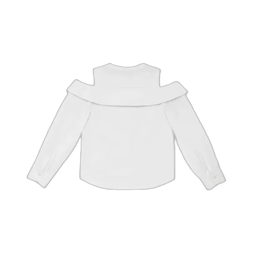 Logo Embroidered Cold-Shoulder Shirt
