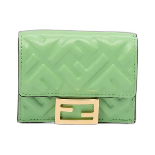 Ff Embossed Nappa Leather Wallet