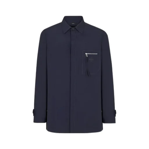 Zip-Detailed Shirt Coat