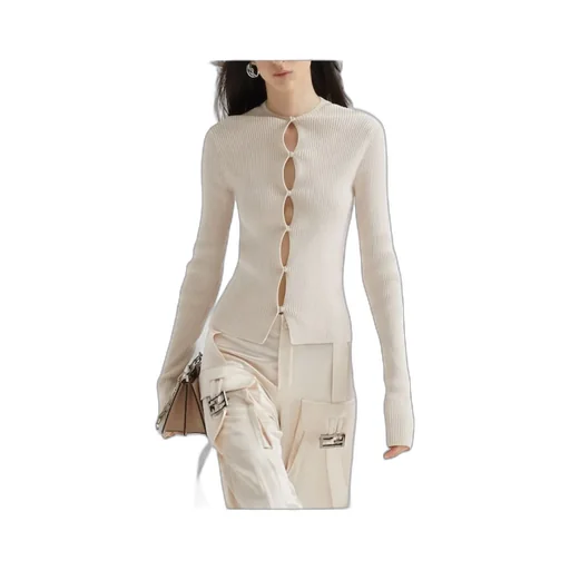 Buttoned Long-Sleeved Cardigan