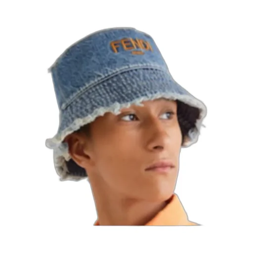Logo Embroidered Denim Bucket Hat