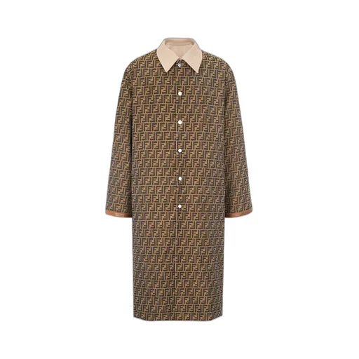 Ff Logo Jacquard Reversible Trench Coat