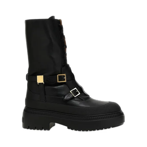Delfina Lace-Up Biker Boots