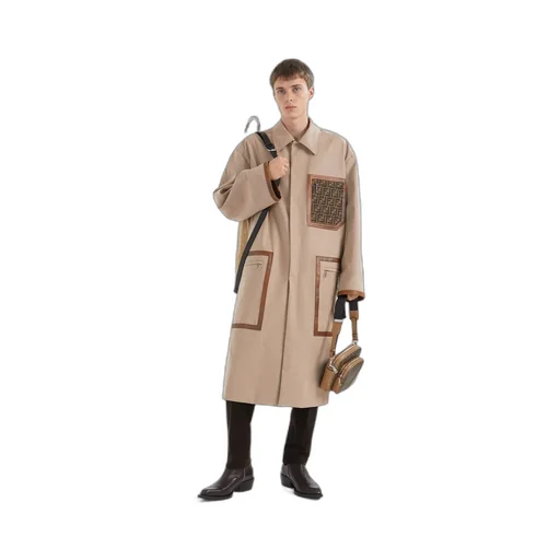 Ff Logo Jacquard Reversible Trench Coat