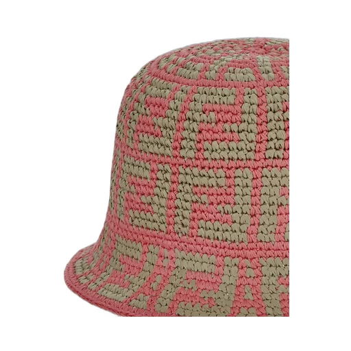 Crochet-Knit Jacquard Bucket Hat