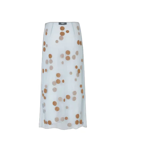 Polka Dot Embellished Tulle Midi Skirt