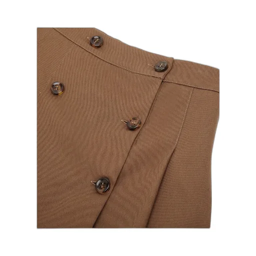 Double Breasted Pleated Skirt