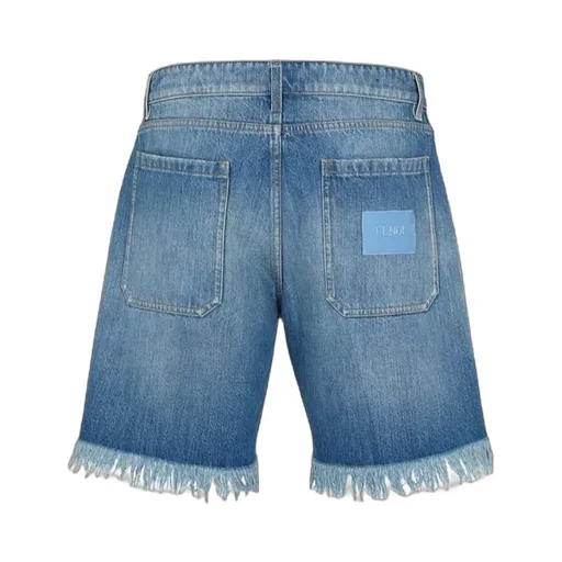Logo-Patch Denim Shorts