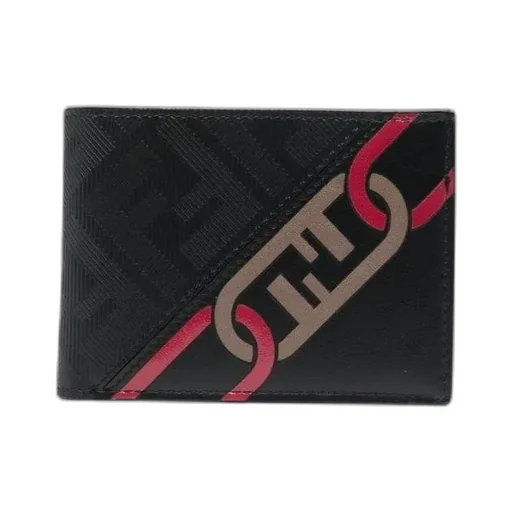 Chain-Print Leather Wallet